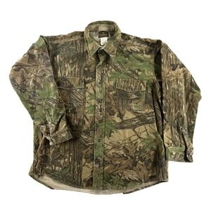 Vintage Deer-Skin Camo Shirt Men's XL Realtree Long-Sleeve Button-Up Outdoors